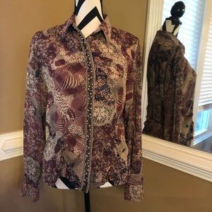 Belissimo  blouse *M*  beautiful beads/snaps